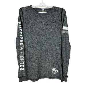 American Fighter Mens Gray Long Sleeve Crewneck Shirt Size Medium